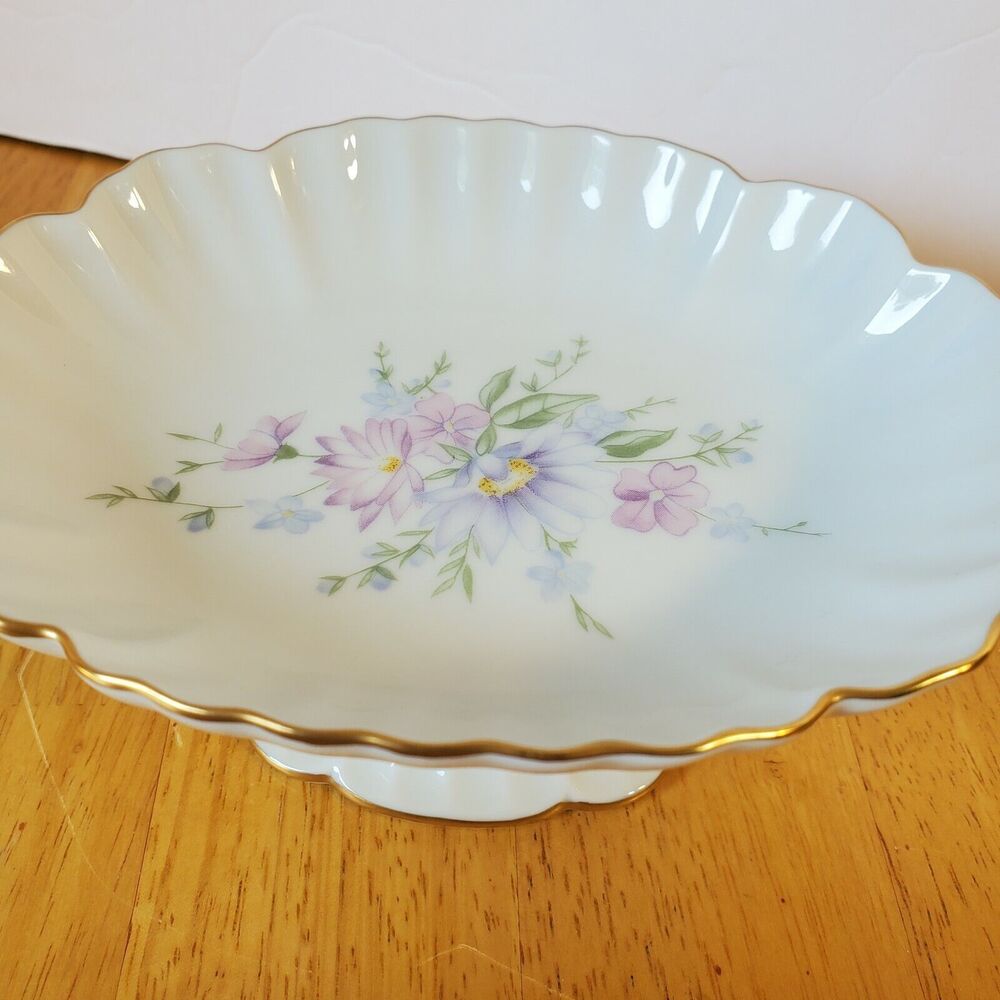 Pickard Porcelain Dish 6x4.5" Hand Decorated Floral Pattern Gold Trim - Picture 8 of 12